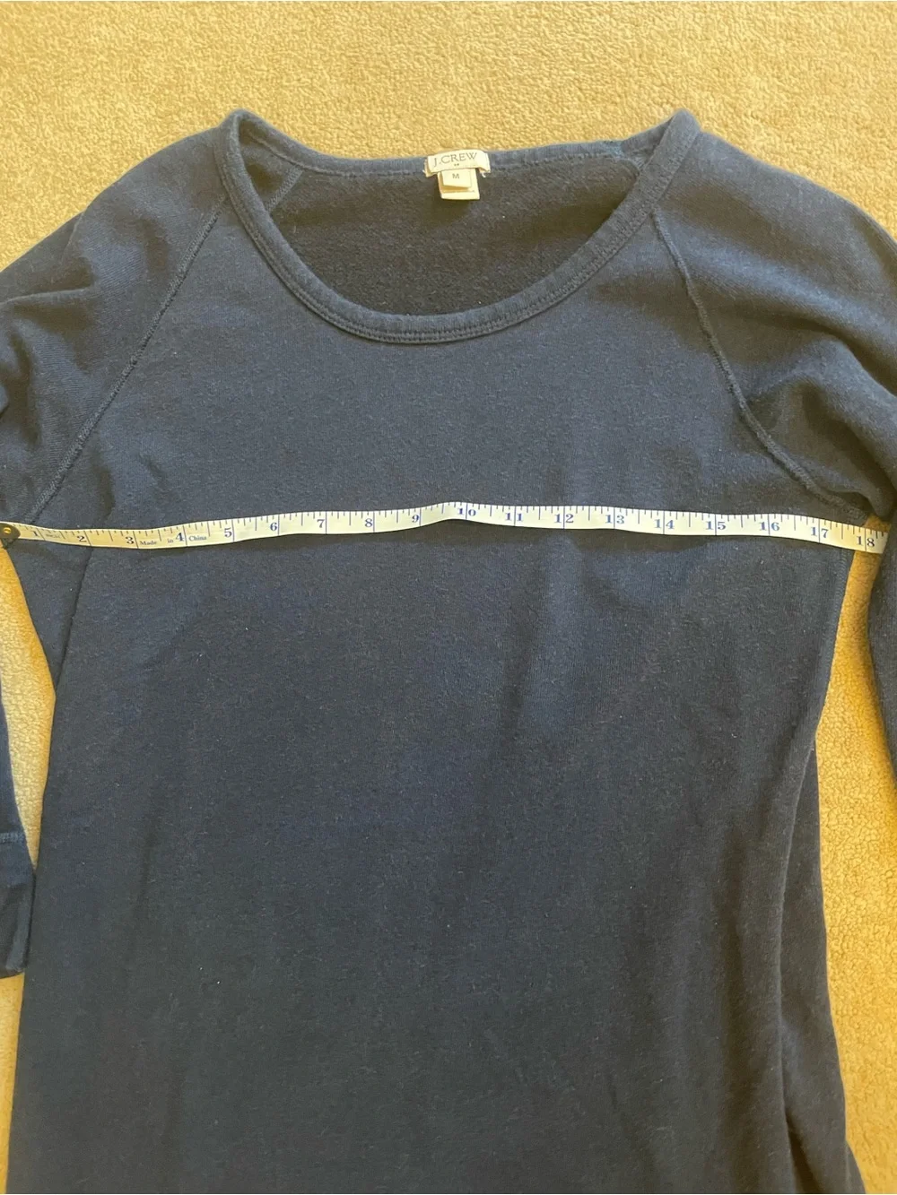 J. Crew Navy Blue Scoop-Neck Long Sleeve Dress